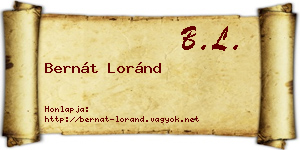 Bernát Loránd névjegykártya